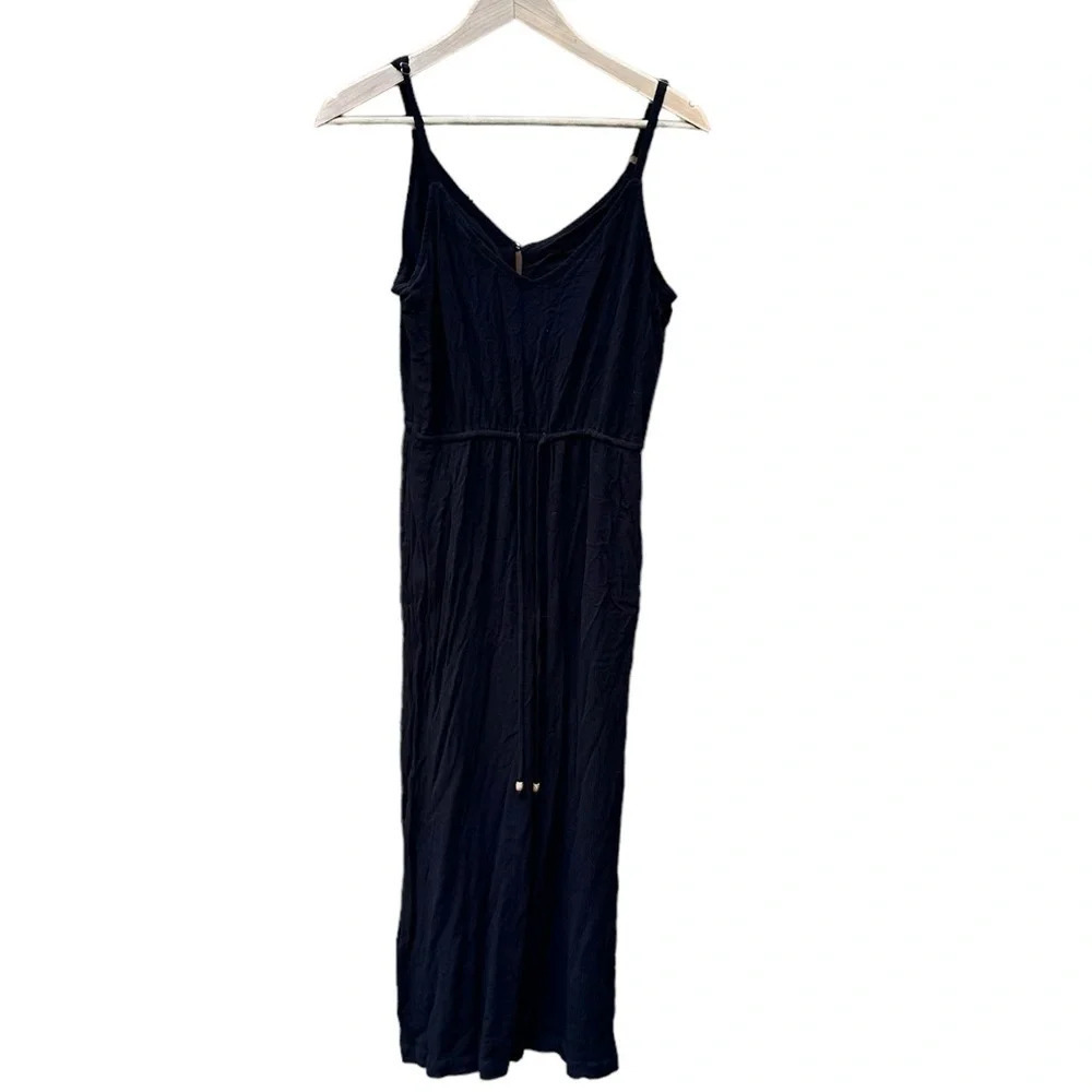 Becool women's black spaghetti strap black cropped romper